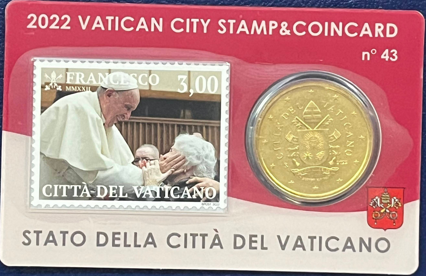 Vatikan - Coincard 2022 Nr. 43 rot