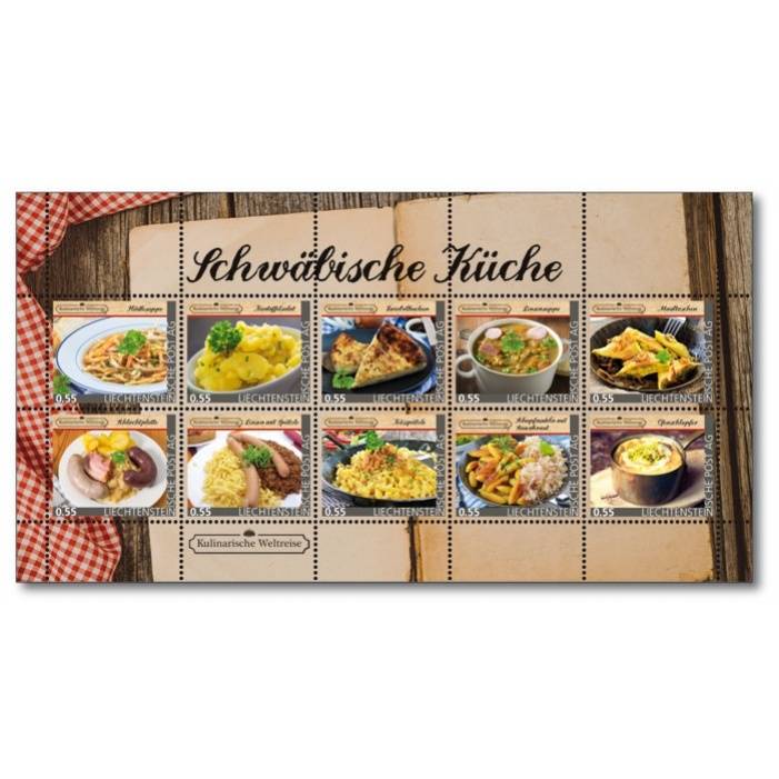 Liechtenstein -Kulinarische Weltreise: Schwäbische Küche - Briefmarken-Kleinbogen postfrisch