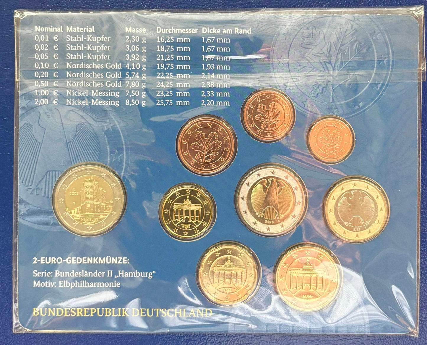 Deutschland - Kursmünzenset 2023 alle 5 Prägestätten !