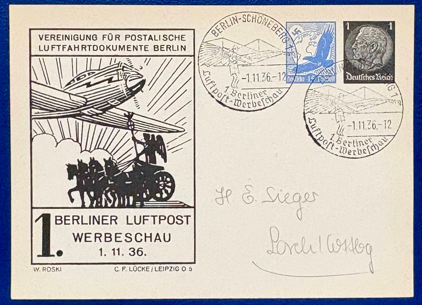1. Berliner Luftpost Werbeschau 1936