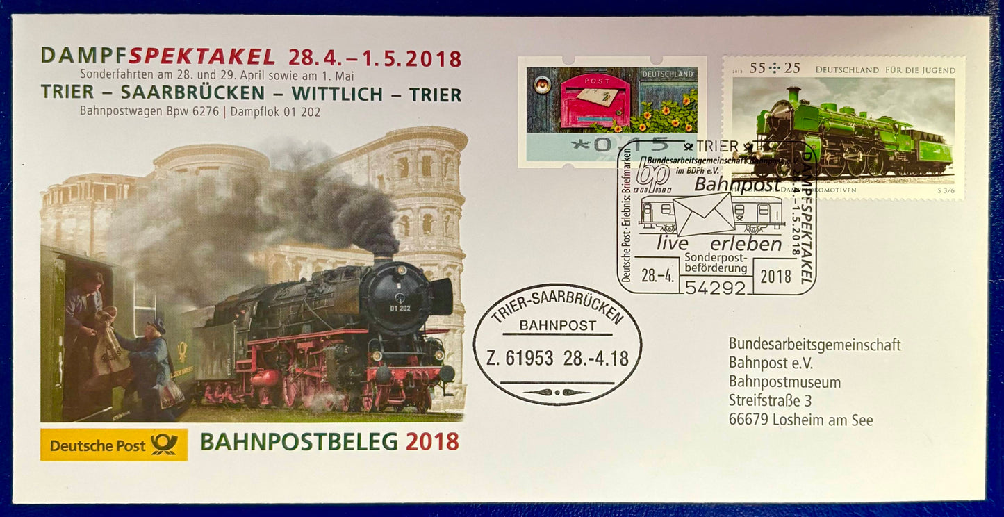 Deutschland - Bahnpostbeleg DampfSPEKTAKEL