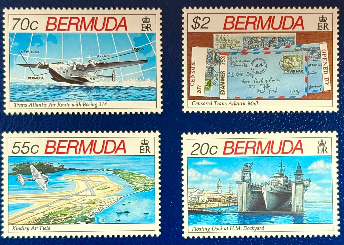 Bermuda - 4 Werte postrisch "Teilnahme am Zweiten Weltkrieg"