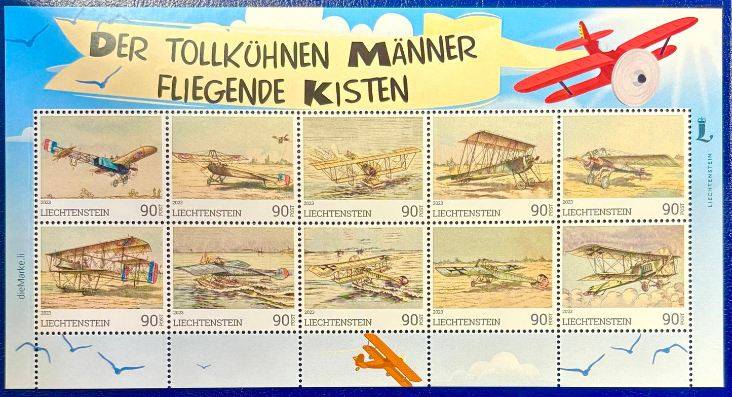 Der tollkühnen Männer fliegenden Kisten, Liechtenstein, Kleinbogen 10 Werte