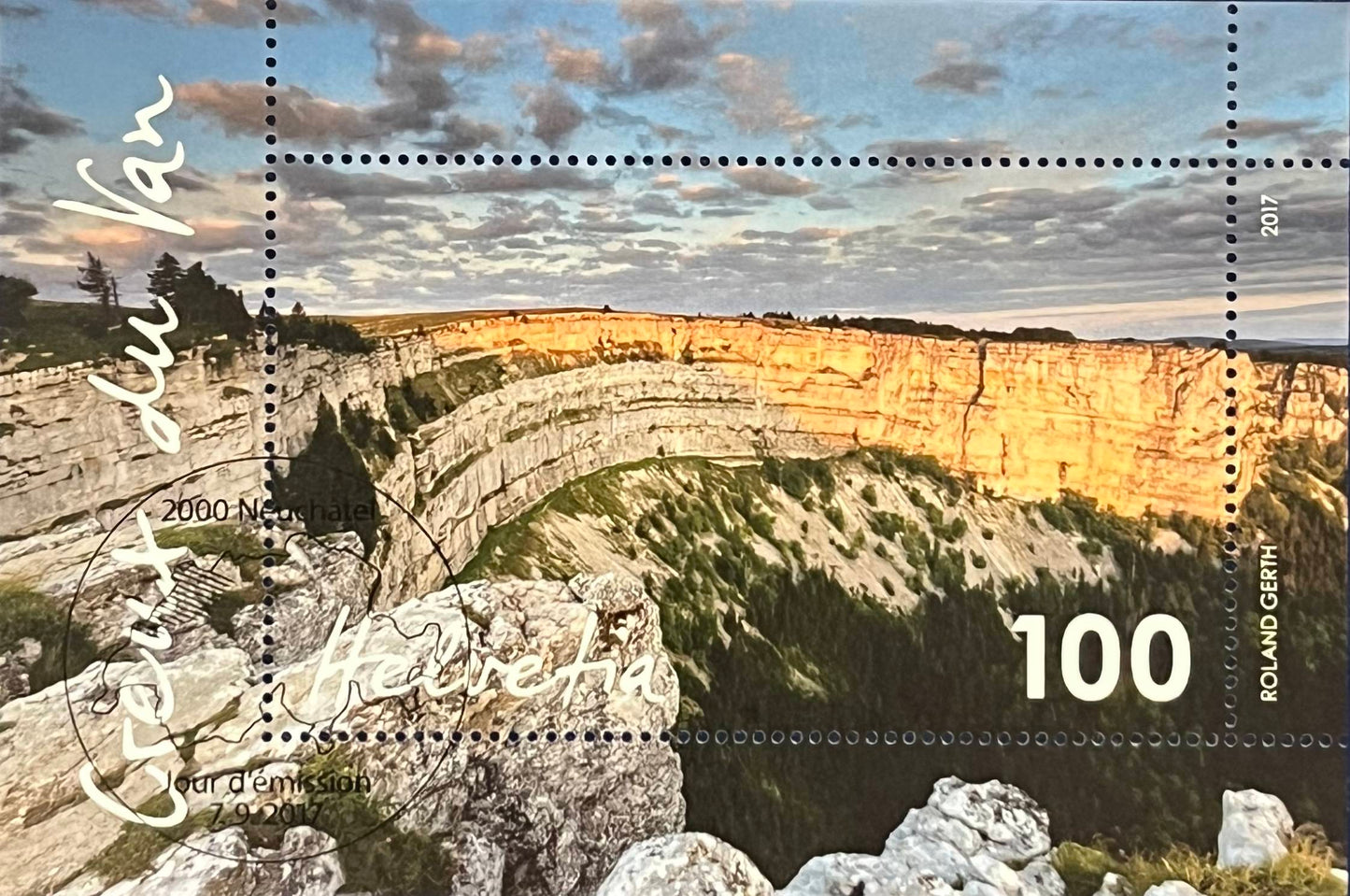 Schweiz Blockausgabe Katalog-Nr. 65 – „Creux du Van“ – gestempelt