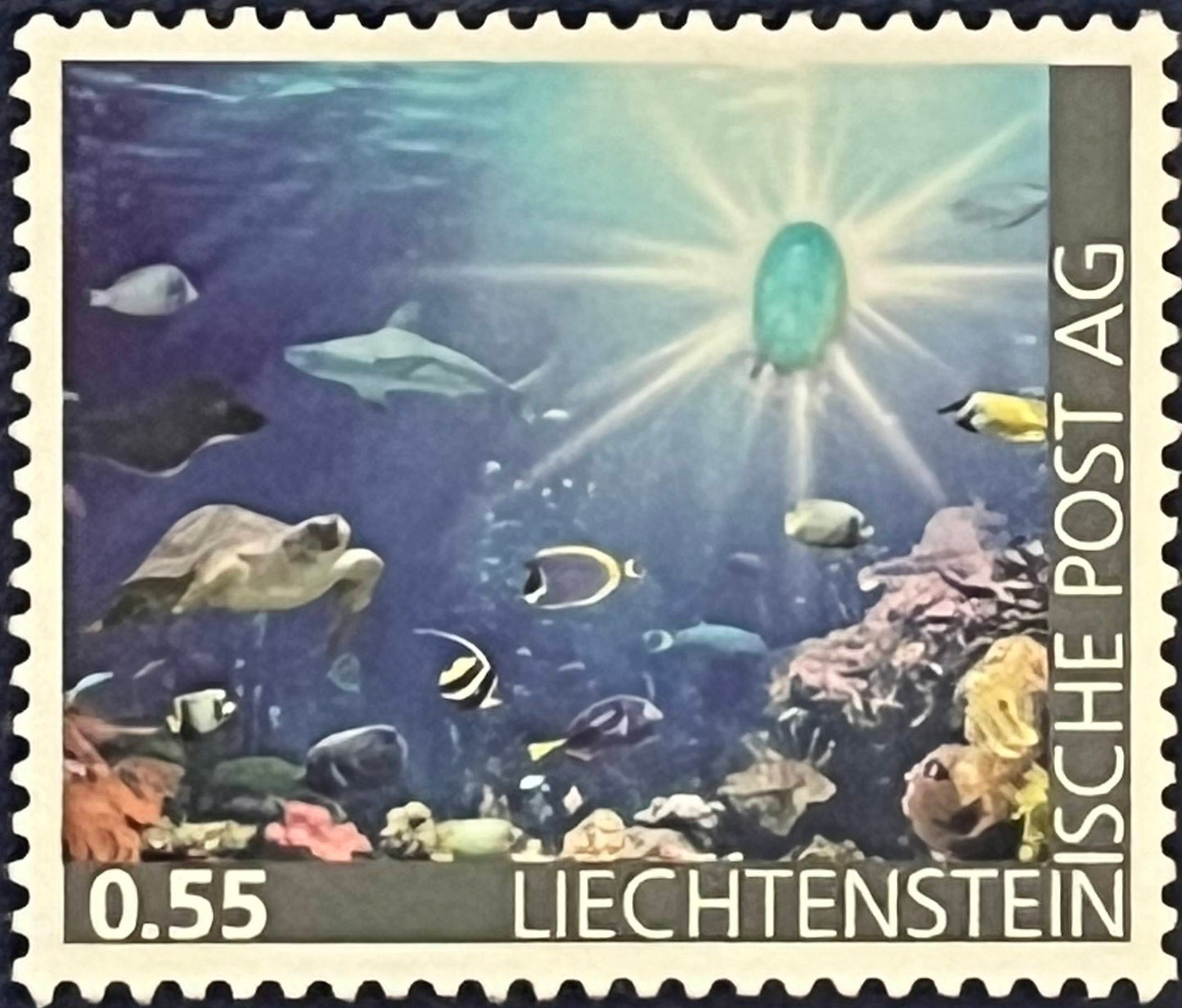 Edelsteine der Philatelie: TÜRKIS-Briefmarke postfrisch, Liechtenstein