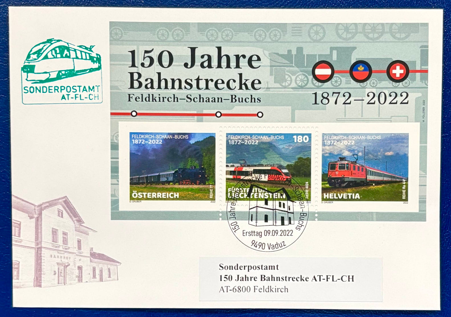 Bahnpost 150 Jahre Bahnstrecke Feldkirch- Schon - Buchs