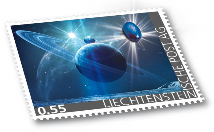 Edelsteine der Philatelie: SAPHIR-Briefmarke postfrisch, Liechtenstein