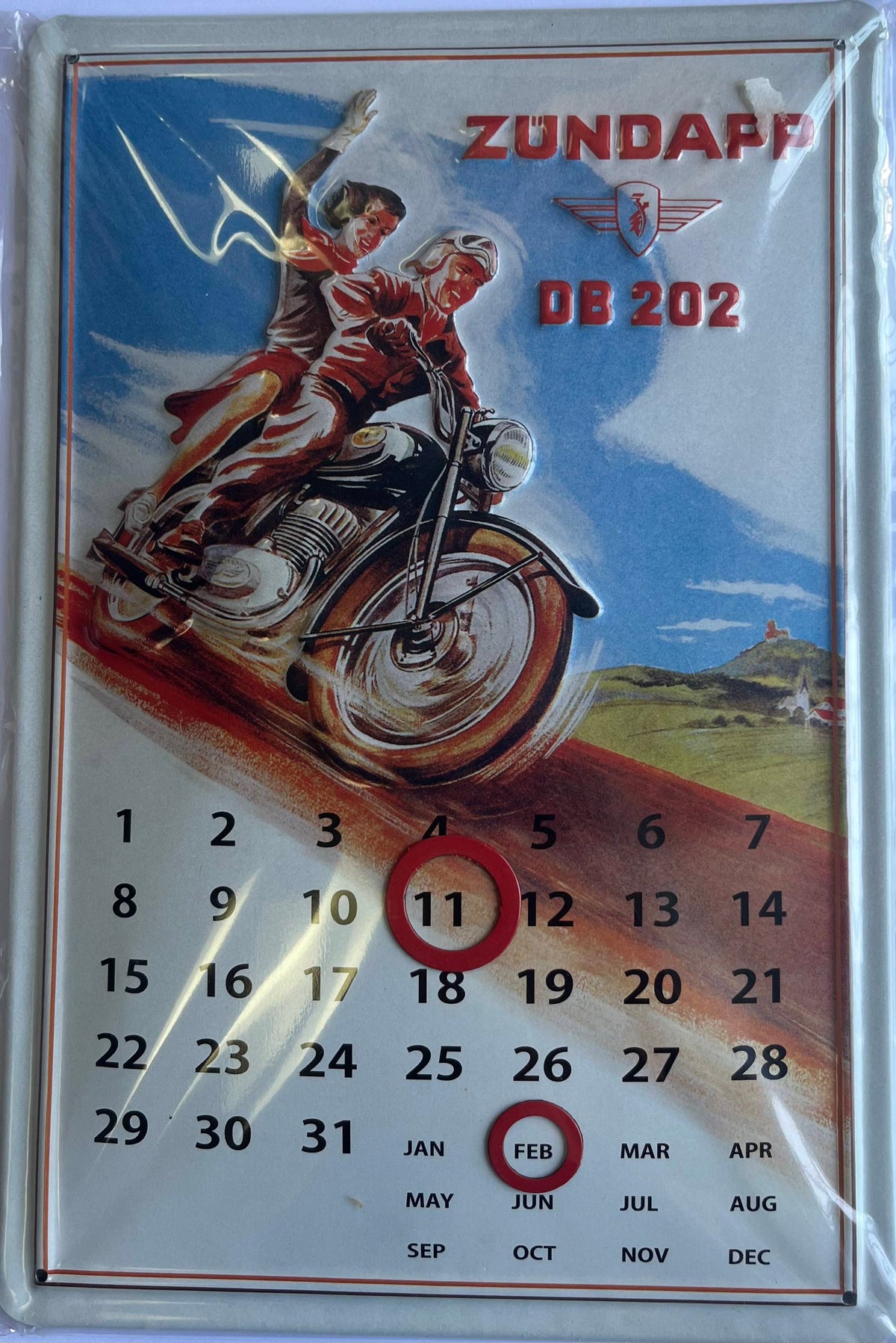 Blechschild – ZÜNDAPP DB202 Kalender