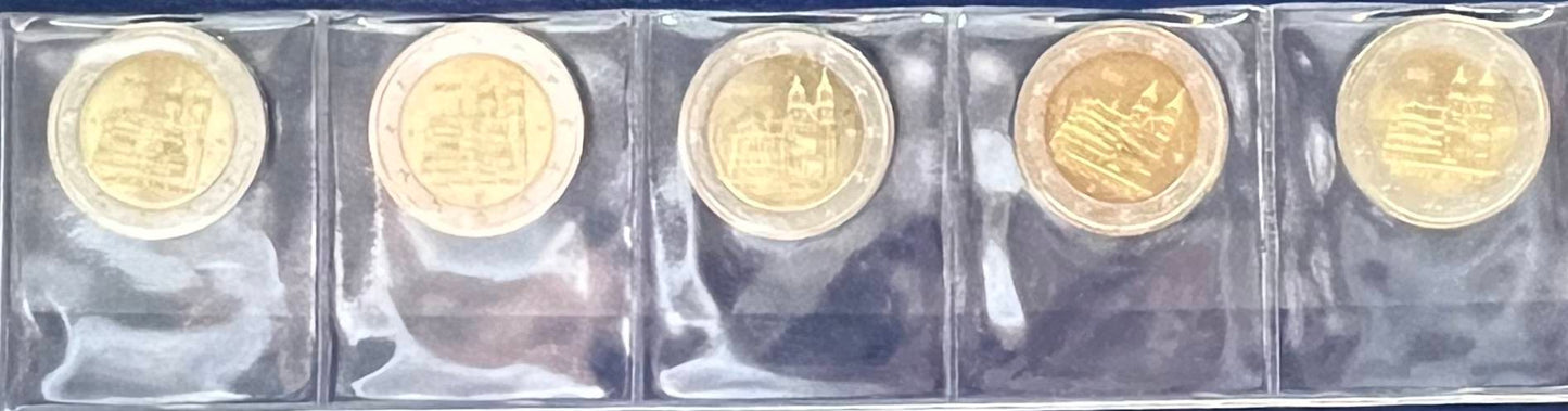 2-Euro-Gedenkmünzenset 2021 – Magdeburger Dom Sachsen-Anhalt – 5 Prägezeichen