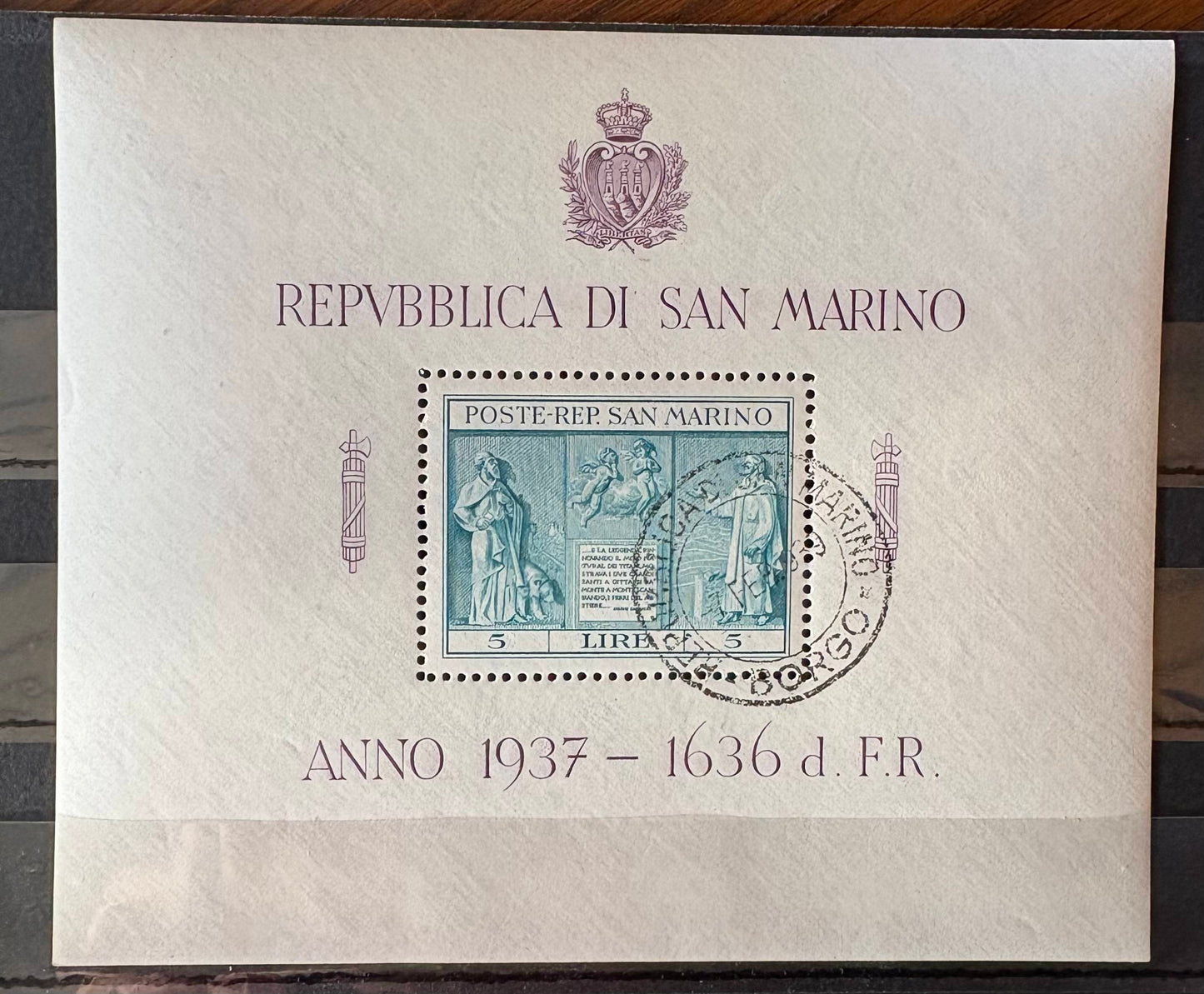 San Marino Block 1 gestempelt
