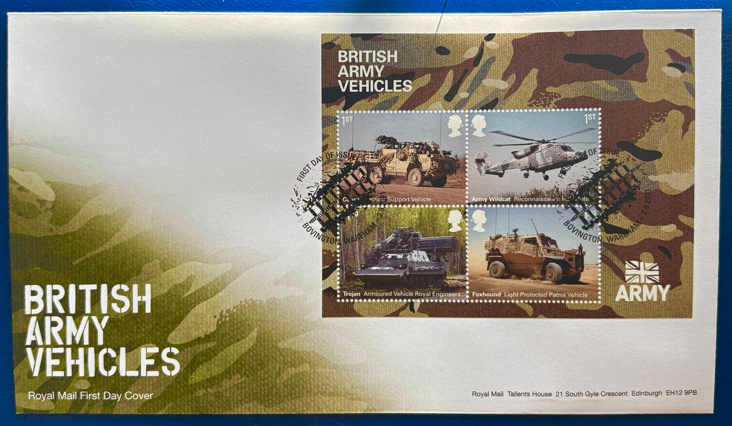 Großbritannien Block Militärfahrzeuge
