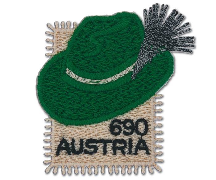 Österreich -Steirerhut - Stickereibriefmarke postfrisch