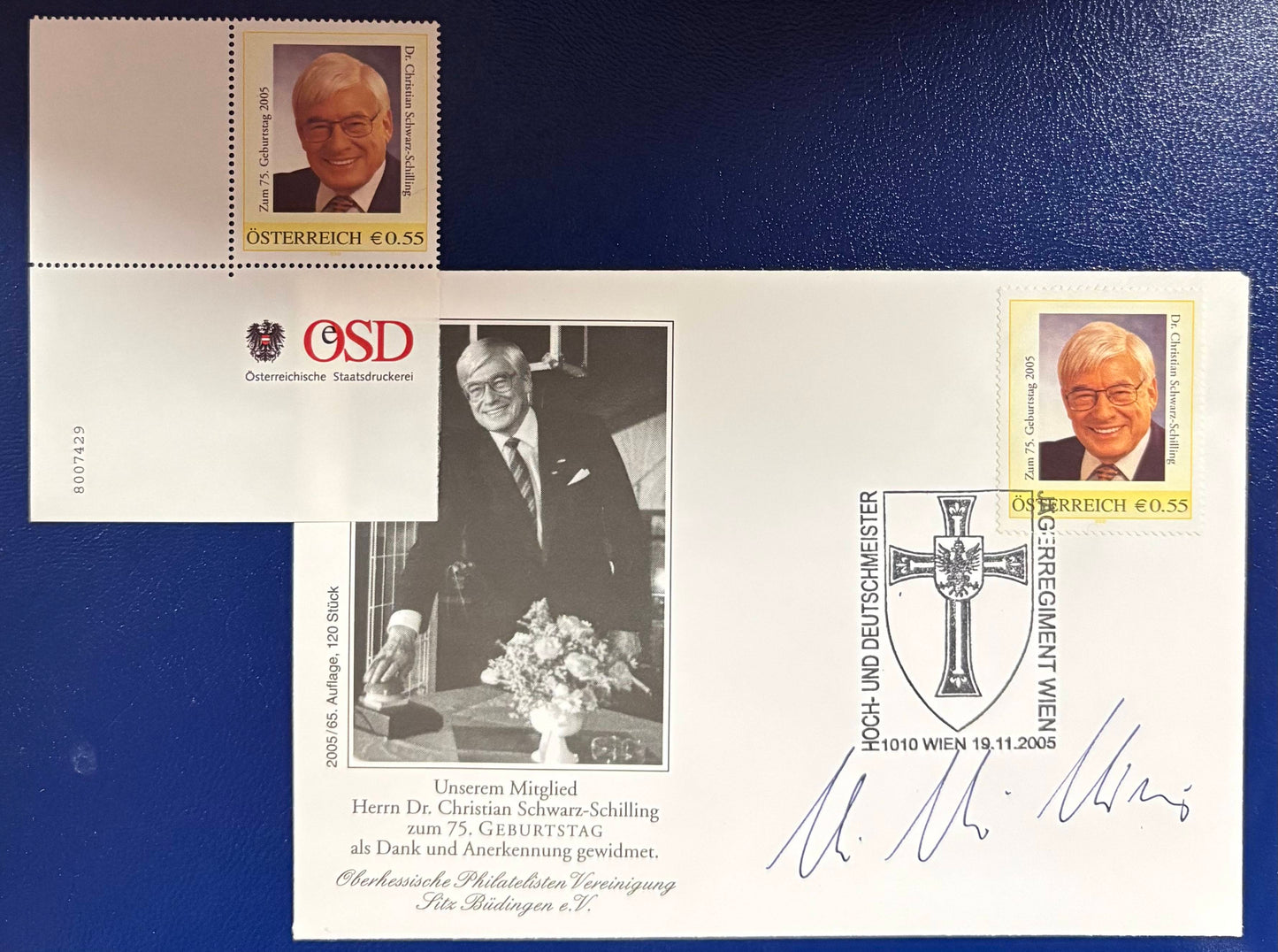 Autogramm Brief des vorletzten Deutschen Postminister Christian Schwarz - Schilling