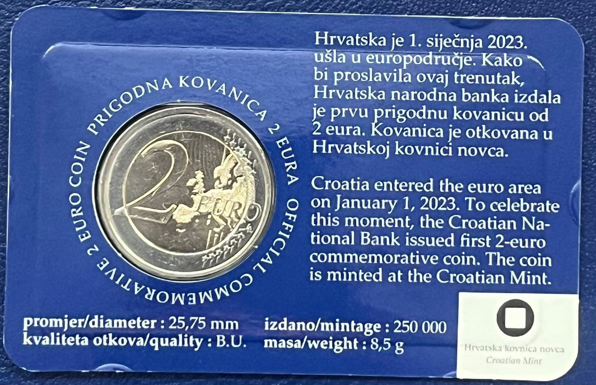 Kroatien 2023 – 2 Euro Gedenkmünze „Einführung des Euro“ in CoinCard