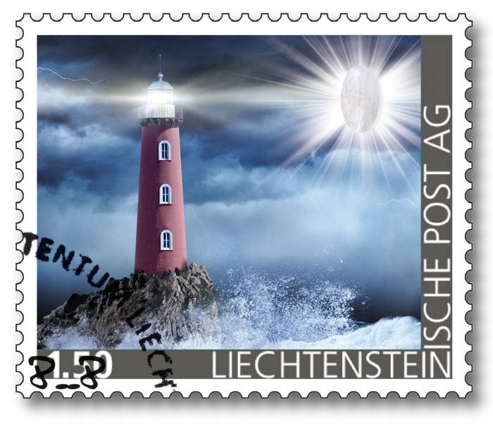 Liechtenstein -Edelsteine der Philatelie: CHALCEDON - Briefmarke gestempelt