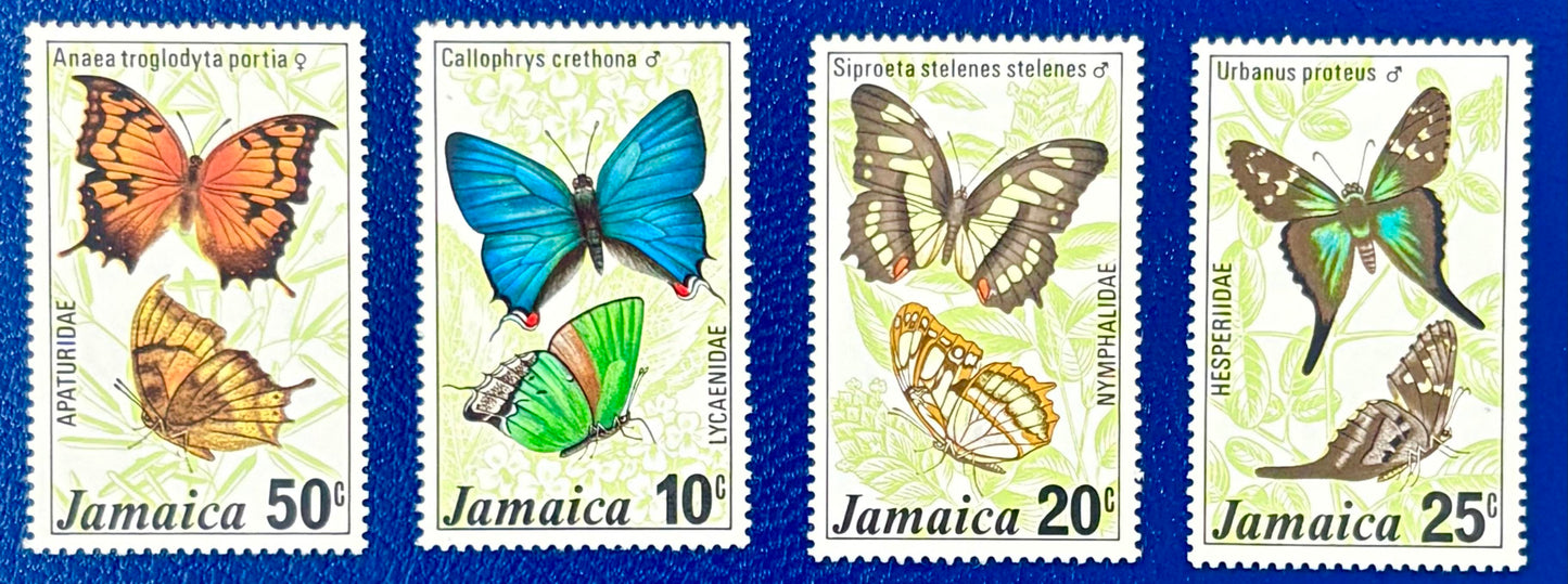 Jamaika - 4 Werte postfrisch "Schmetterlinge"