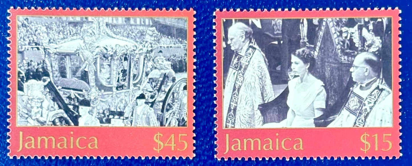 Jamaika - 2 Werte postfrisch "Krönung von Königin Elisabeth II."