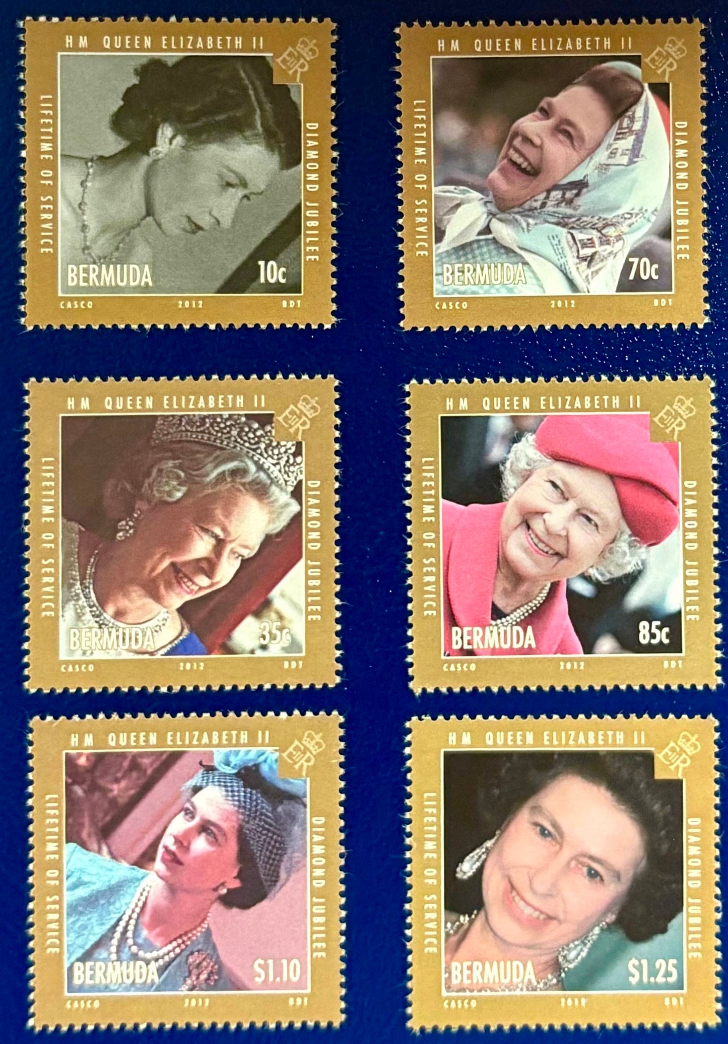 Bermuda - 6 Werte postfrisch "85. und 90. Geburtstage von Elisabeth II. und Prinz Philip"