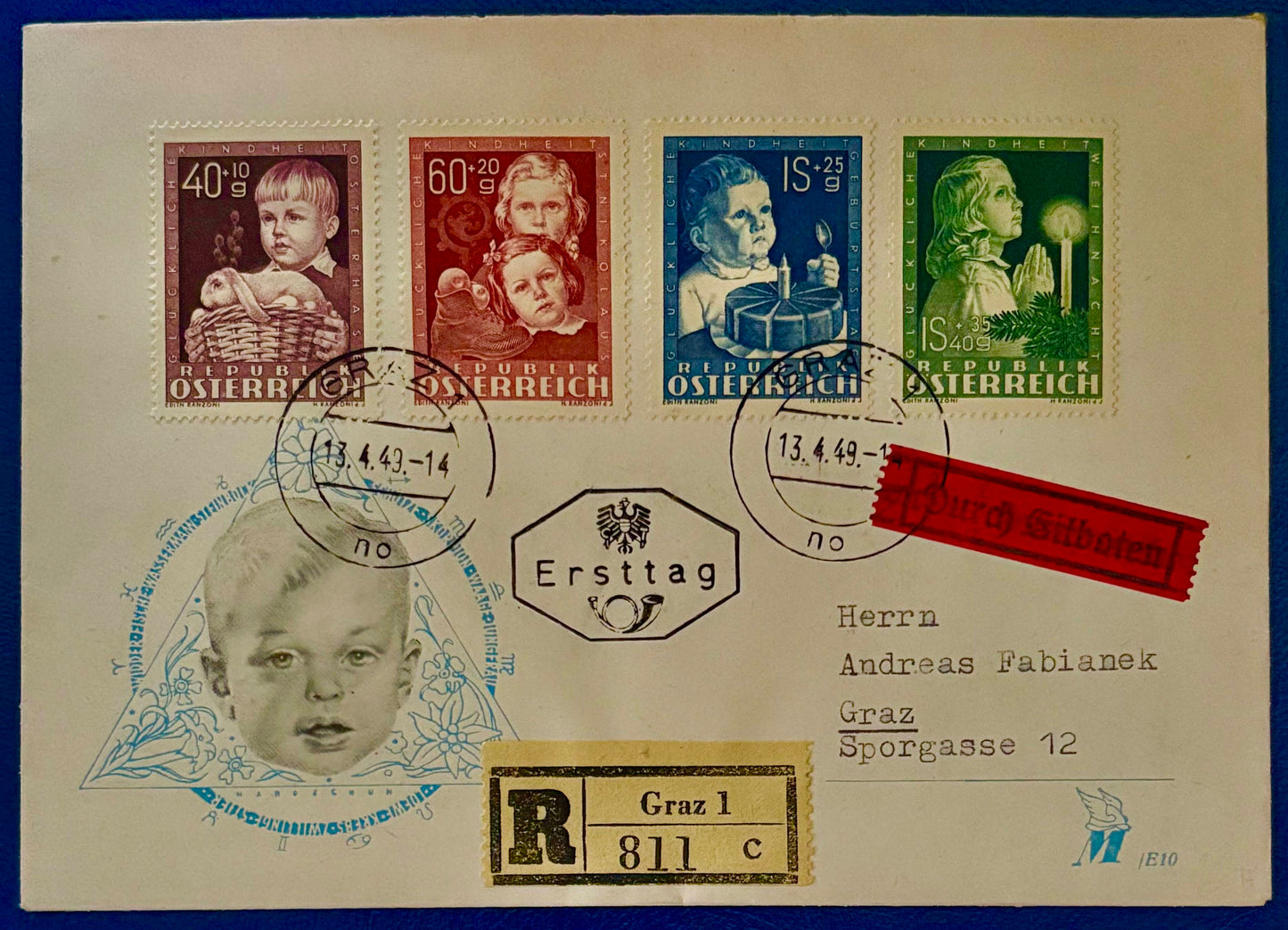 Österreich 929-32 Glückliche Kindheit - Ersttagsbrief