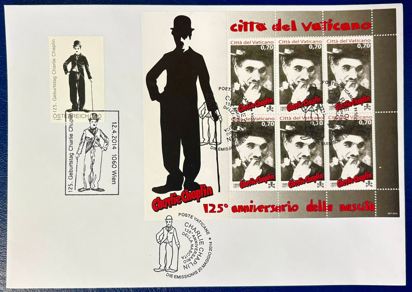 Der exklusive Charlie Chaplin-Ersttagsbrief mit Doppelfrankatur