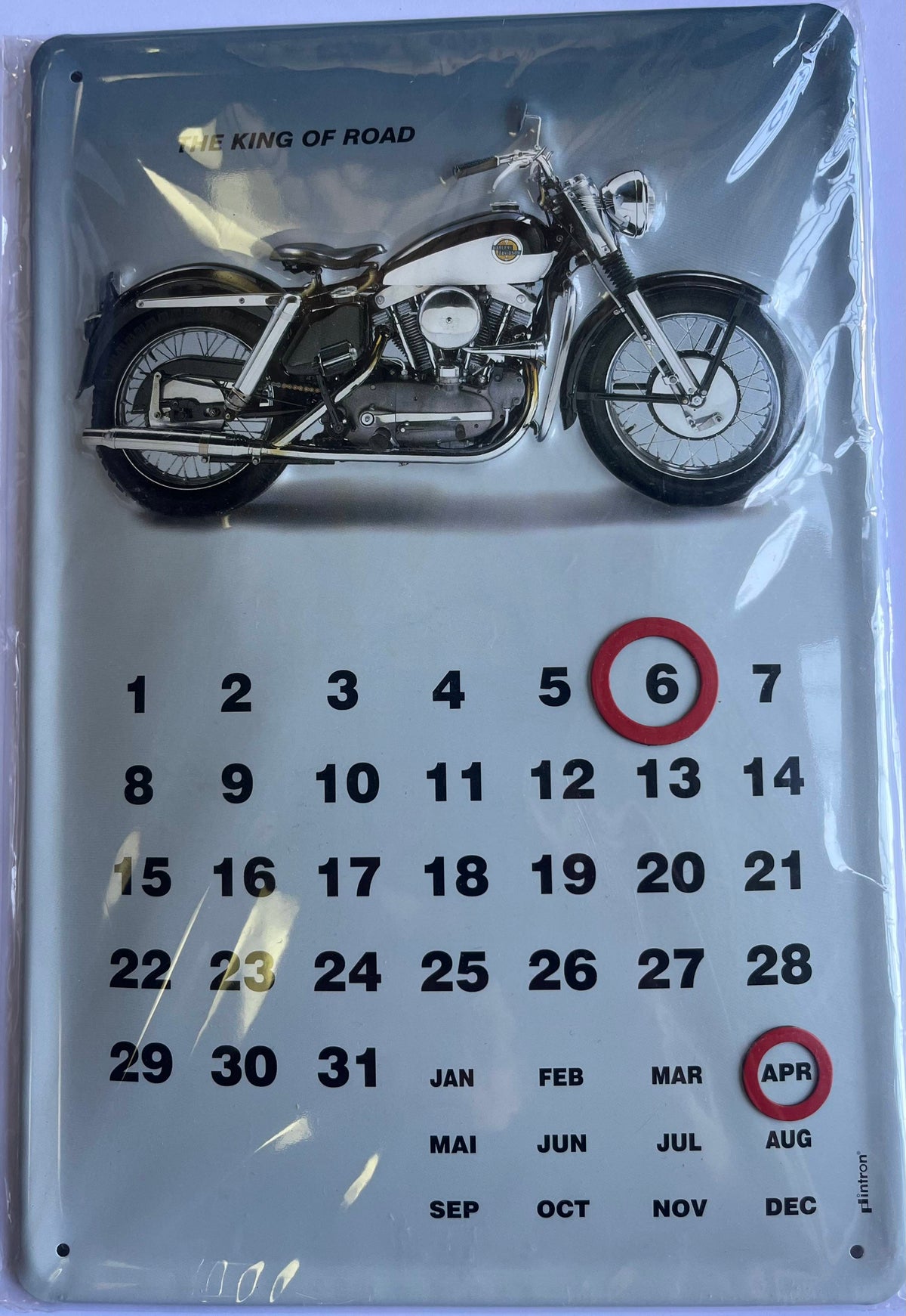 Blechschild – Kalender „The King of the Road“ Harley-Davidson