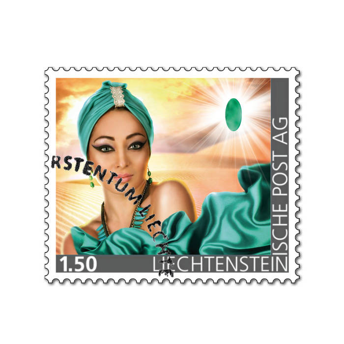 Edelsteine der Philatelie: GRÜNACHAT-Briefmarke gestempelt, Liechtenstein