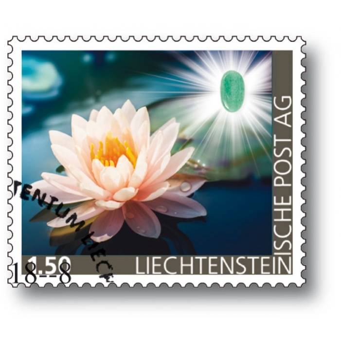 Liechtenstein -Edelsteine der Philatelie: AVENTURIN - Briefmarke gestempelt