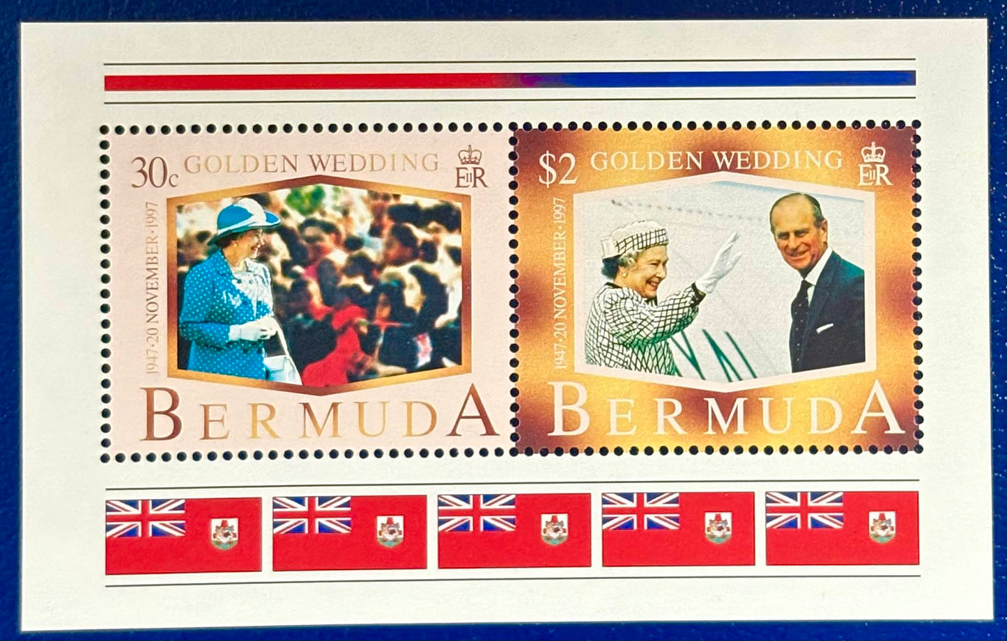 Bermuda - Block 7 postfrisch "Goldene Hochzeit von Königin Elsiabeth II. und Prinz Philip"