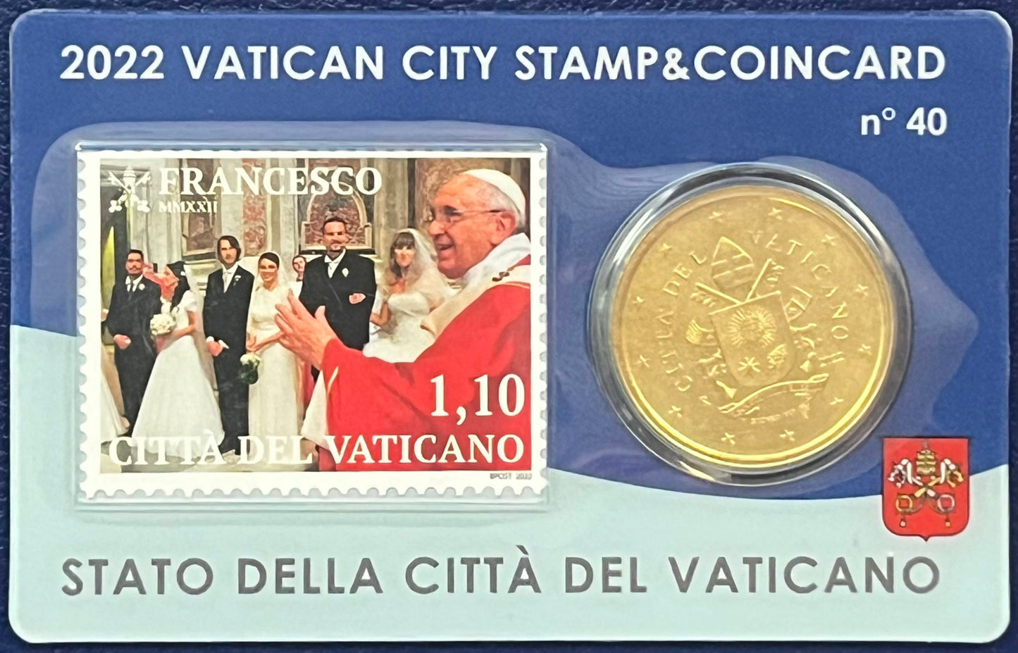 Vatikan - Coincard 2022 Nr. 40 blau