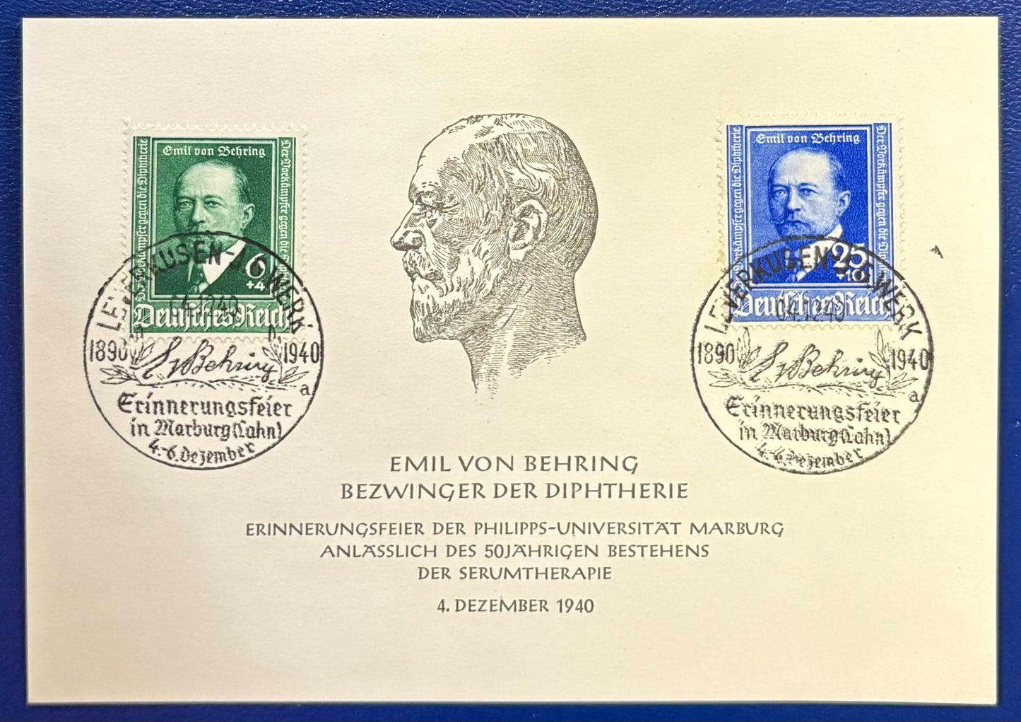 Emil von Behring, bezwinger der Diphtherie – Gedenkstück