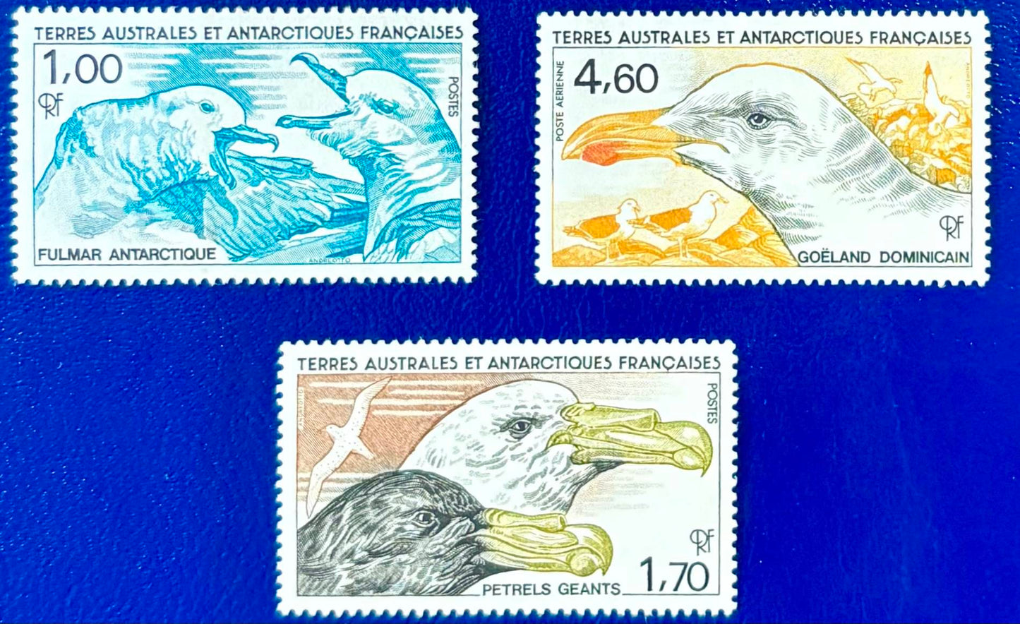 Französische Gebiete in der Antarktis - 3 Werte Vögel, postfrisch