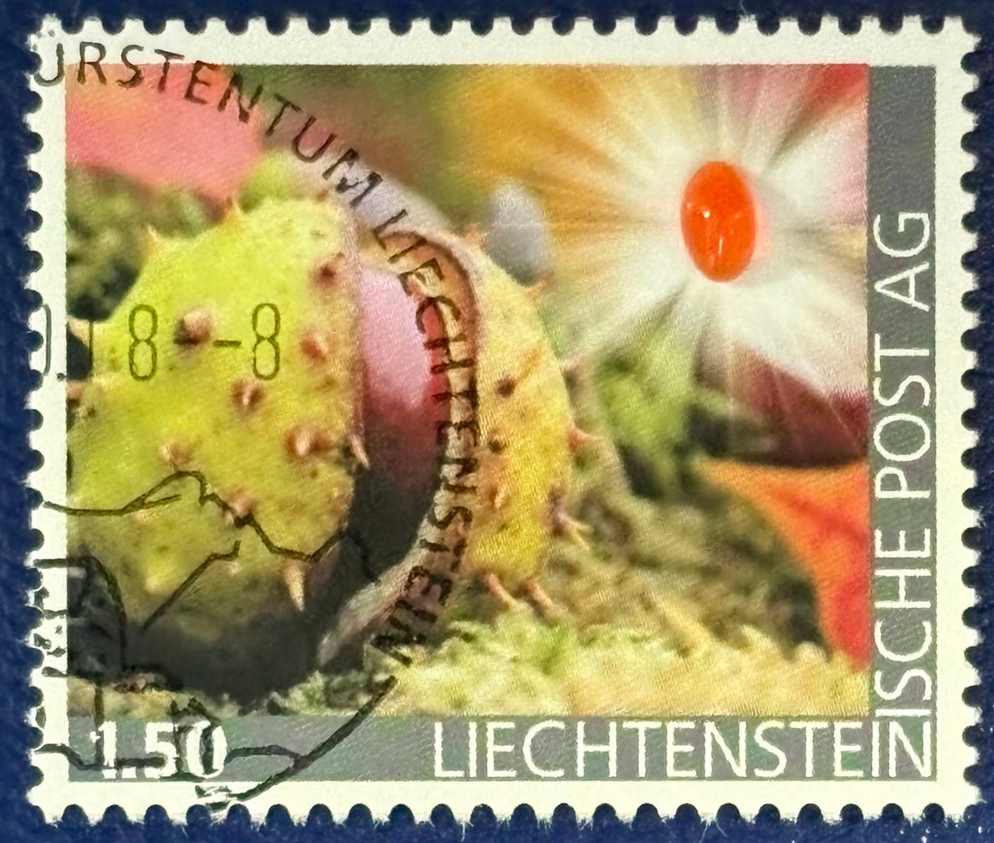 Liechtenstein - Die erste FEUEROPAL-Briefmarke gestempelt