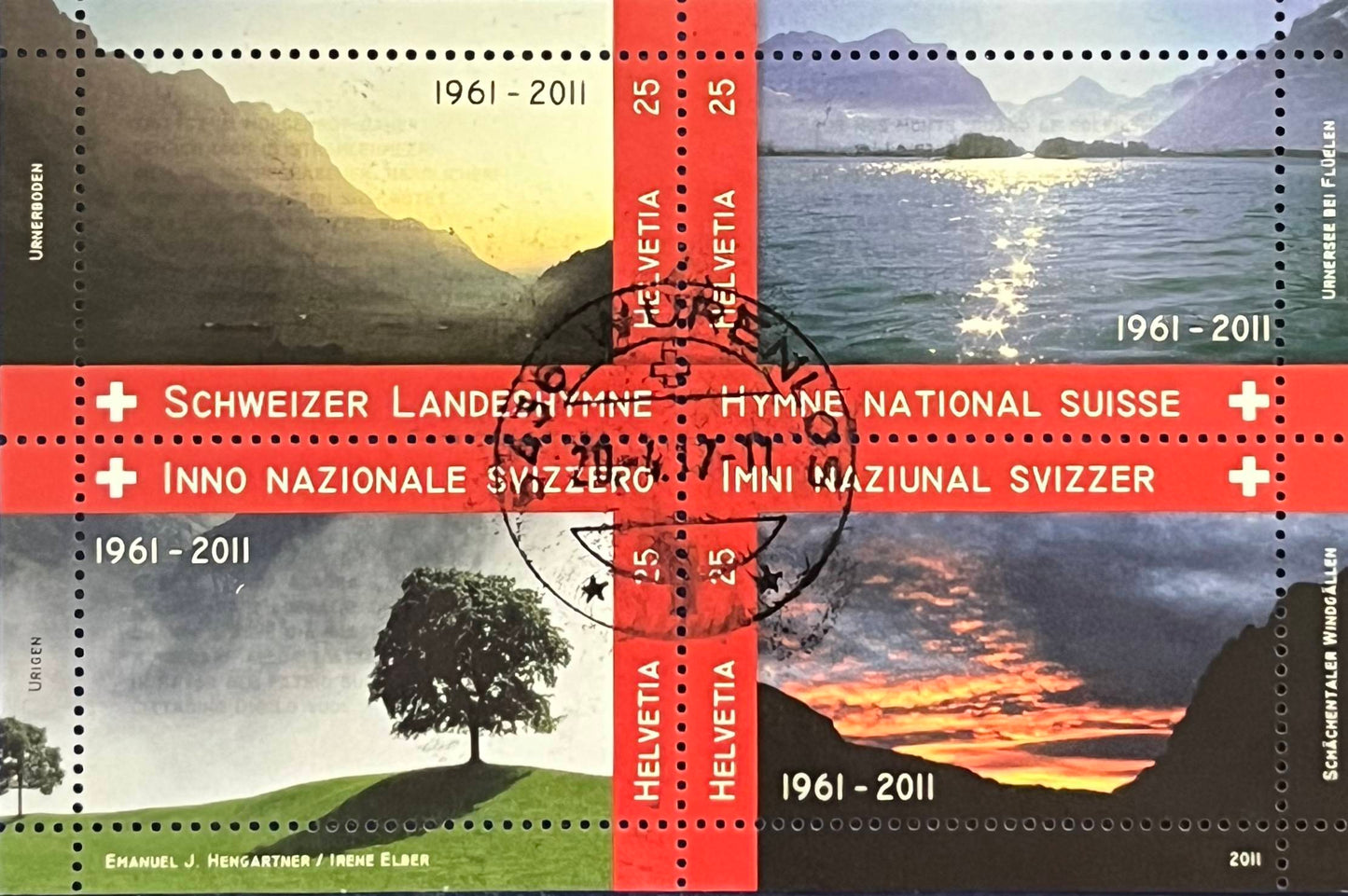 Schweiz Blockausgabe Katalog-Nr. 47 – „50 Jahre Nationalhymne“ – gestempelt