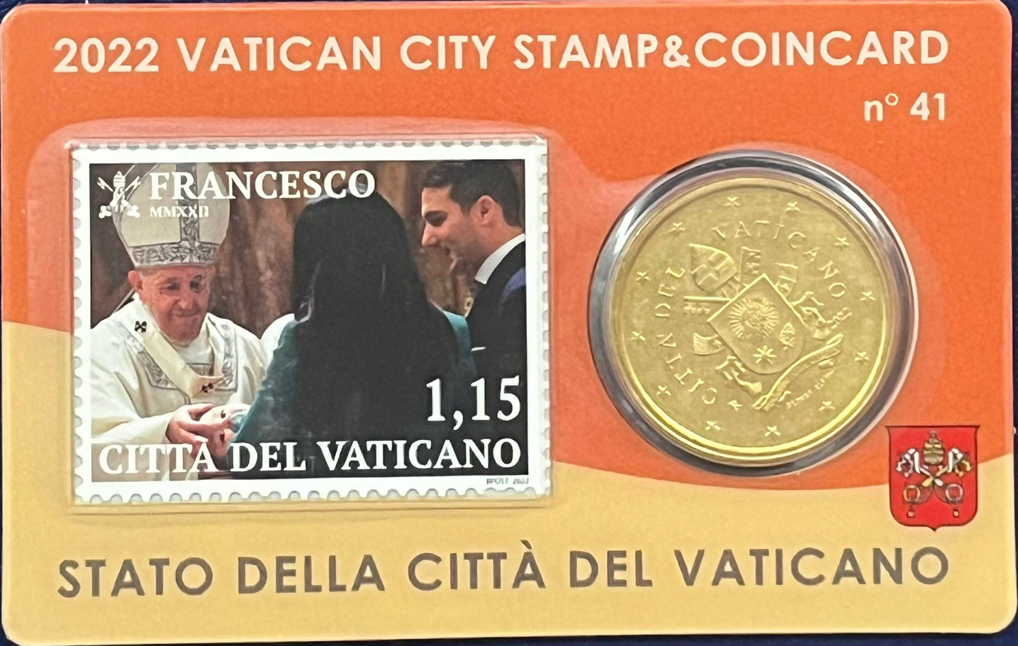 Vatikan - Coincard 2022 Nr. 41 orange