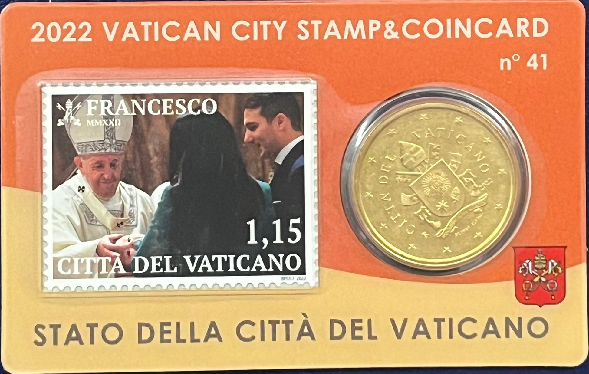 Vatikan - Coincard 2022 Nr. 41 orange