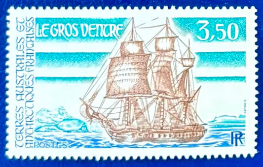 Französische Gebiete in der Antarktis - Einzelwert Segelschiff "Le Gros Ventre"