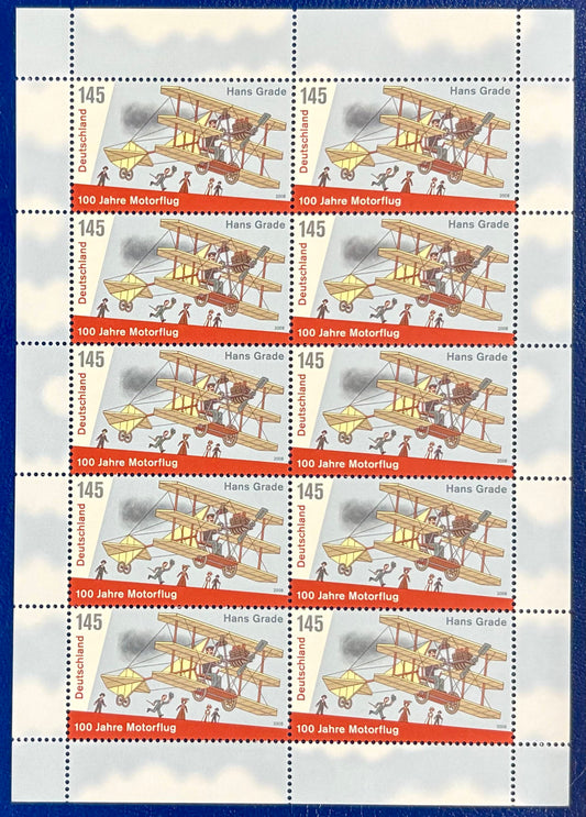 !00 Jahre Motor Flug in Deutschland - Kleinbogen