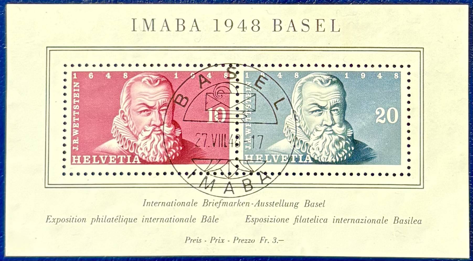 Briefmarkenausstellung IMBA 1948 in Basel