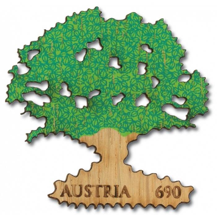 Österreich -1. Eichenholz-Briefmarke - Briefmarke postfrisch