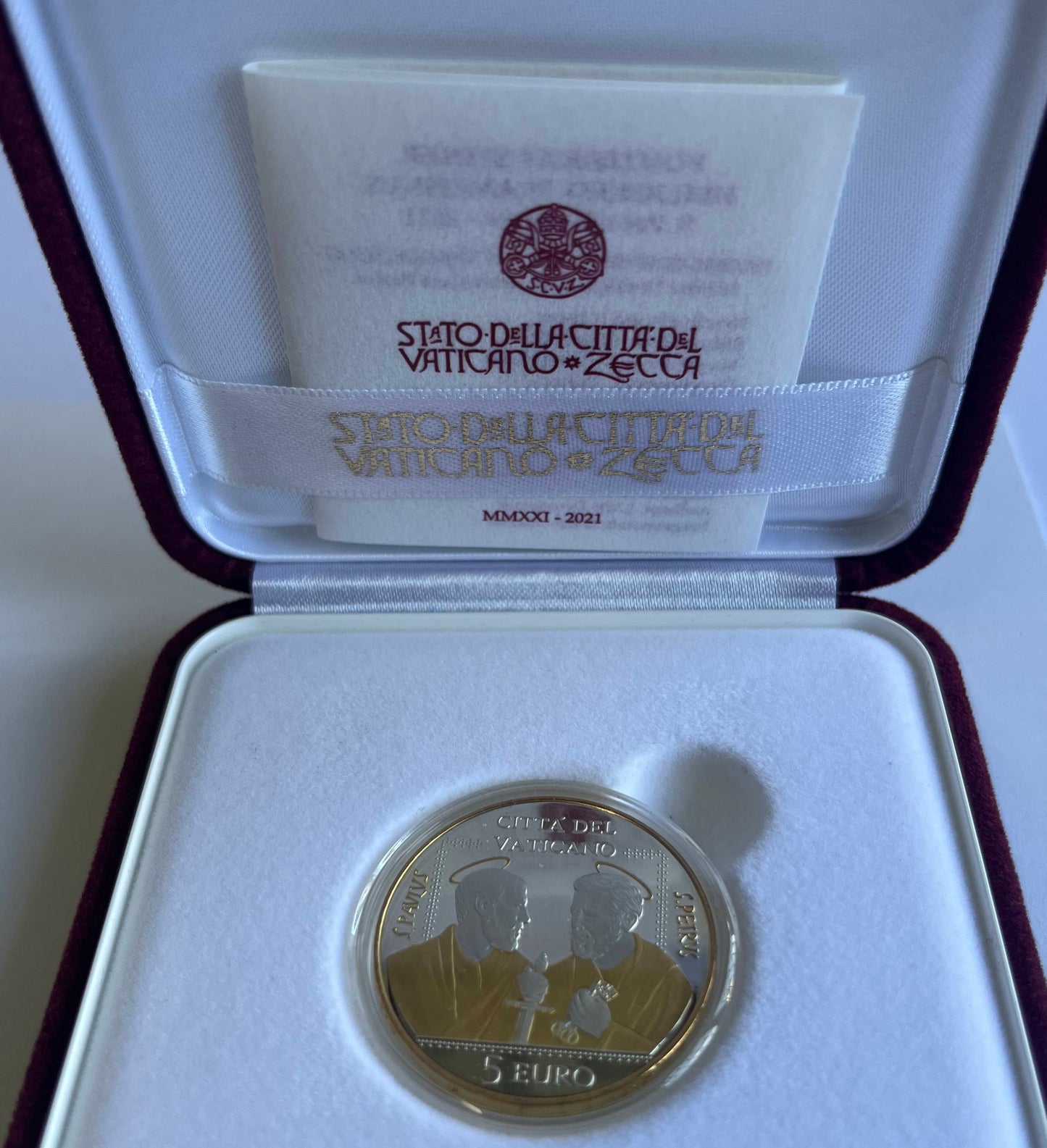 Vatikan - 5-Euro-Gedenkmünze "50. Jahrestag der Vereinigung von St. Peter und St. Paul"
