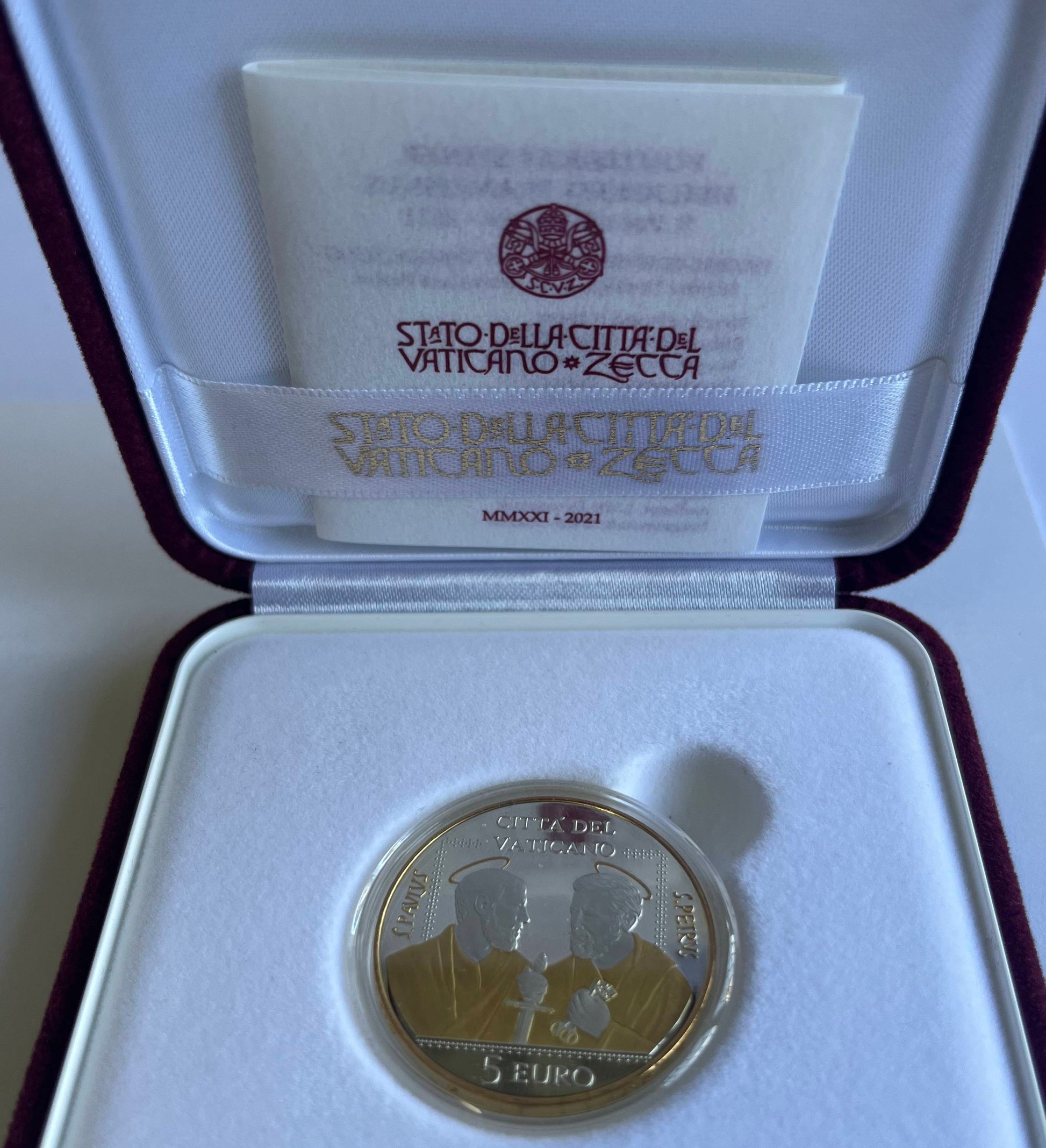 Vatikan - 5-Euro-Gedenkmünze "50. Jahrestag der Vereinigung von St. Peter und St. Paul"
