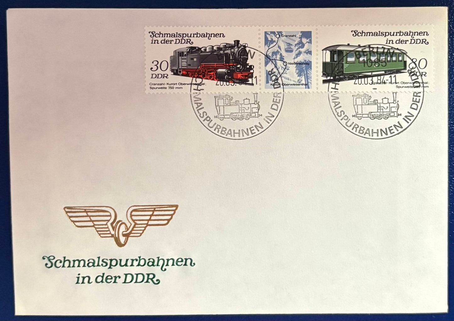 DDR - Ersttagsbrief Schmalspurbahnen 1984
