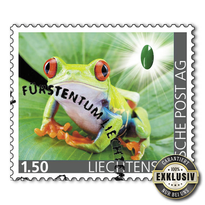 Liechtenstein -Edelsteine der Philatelie: CHROM-DIOPSID-Briefmarke gestempelt