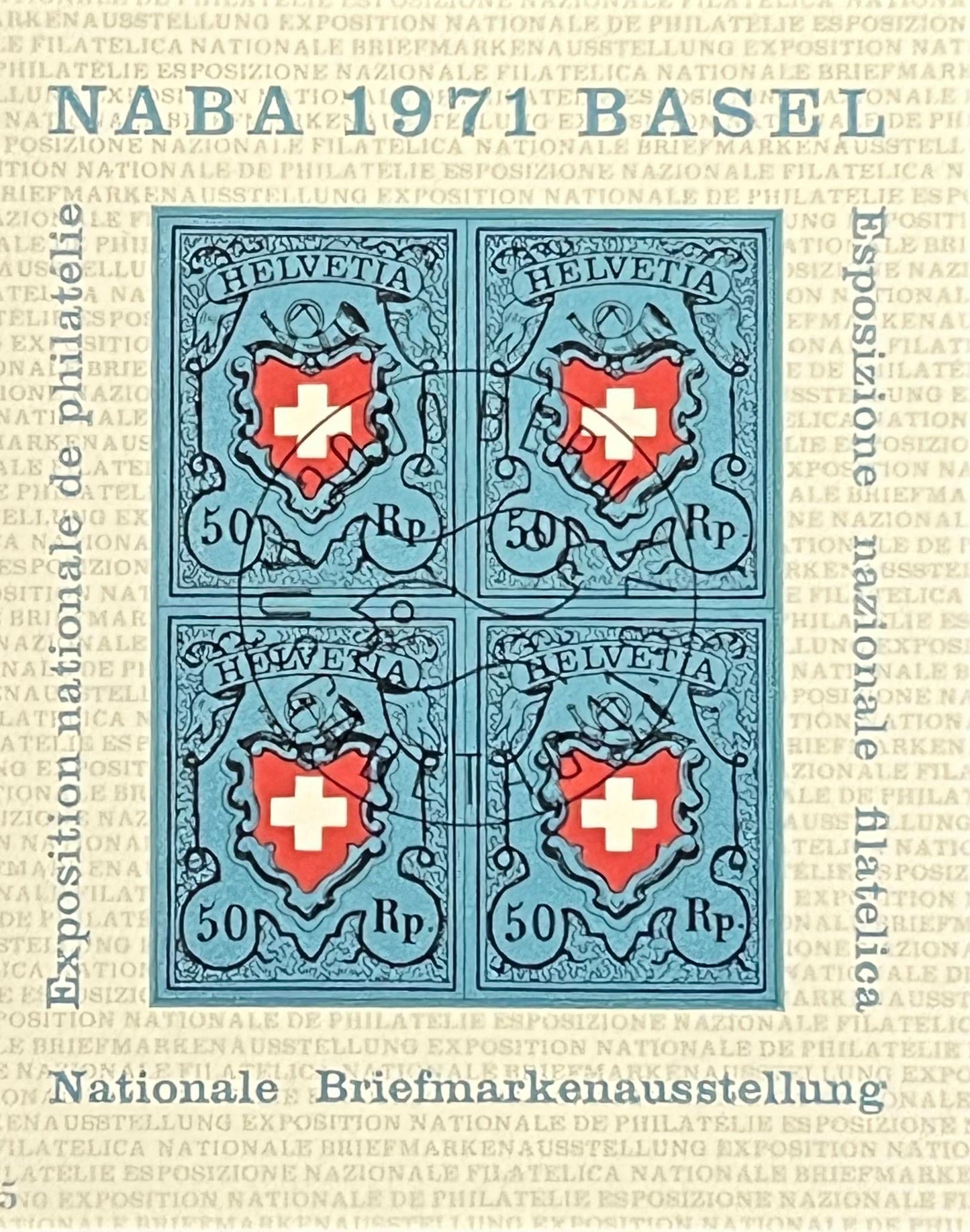 Schweiz Blockausgabe – Katalog-Nr. 21 – Nationale Briefmarkenausstellung NABA 1971 – gestempelt