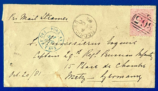 Mauritius Brief aus dem Jahr 1881