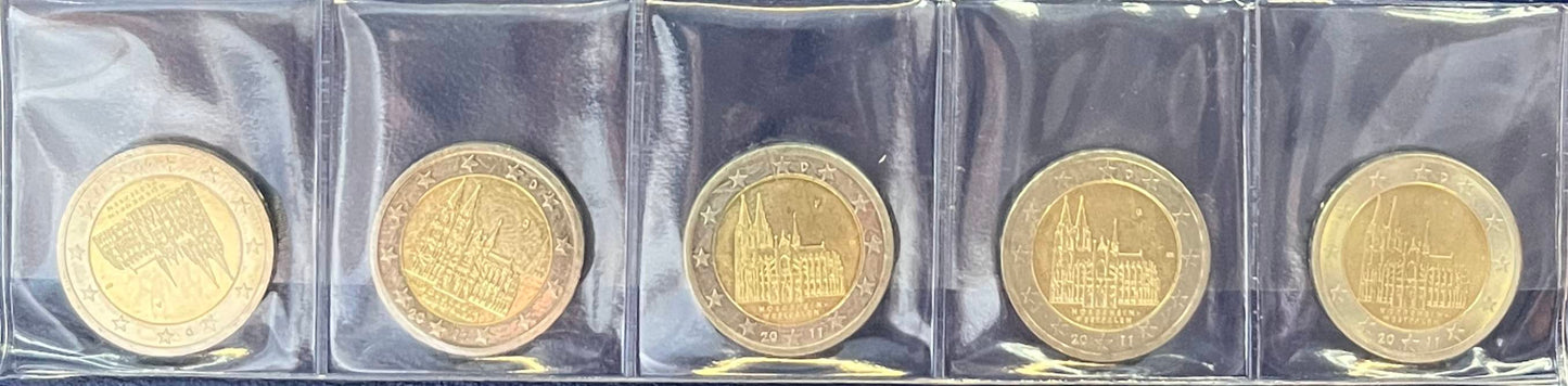 2-Euro-Gedenkmünzenset 2011 – Kölner Dom Nordrhein-Westfalen – 5 Prägezeichen