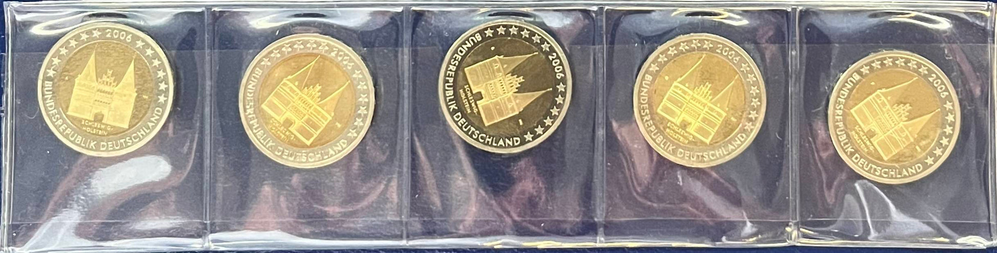 2-Euro-Gedenkmünze „Holstentor Lübeck – Schleswig-Holstein“ aus dem Jahr 2006 - 5 Prägezeichen