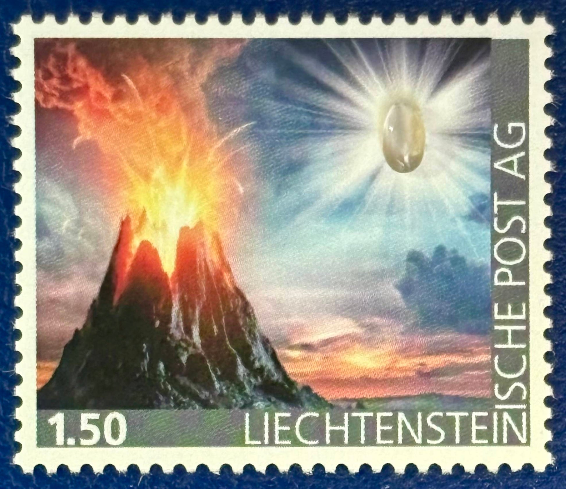 Liechtenstein - Die erste RAUCHQUARZ-Briefmarke postfrisch