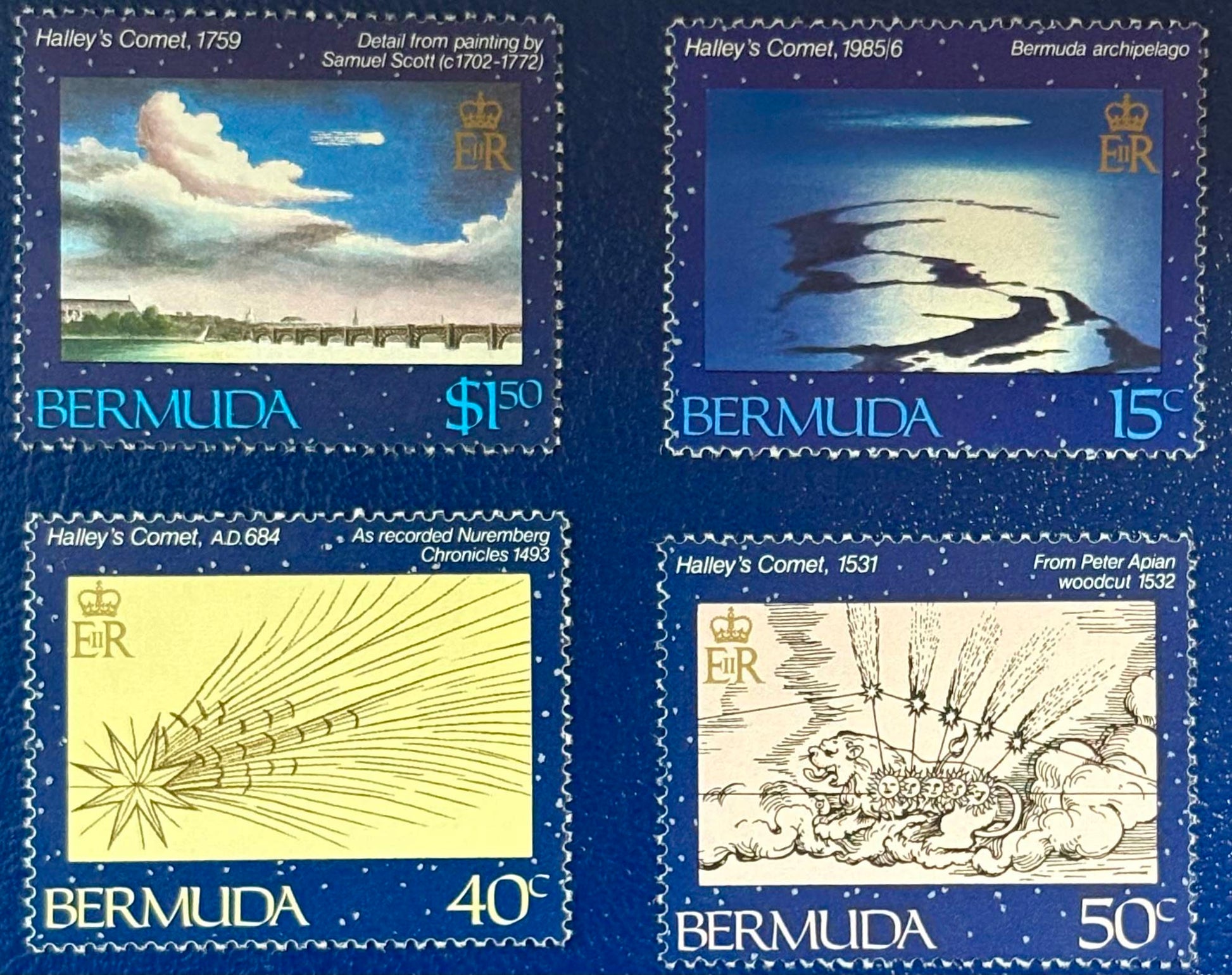 Bermuda - 4 Werte postfrisch "Halleyscher Komet"