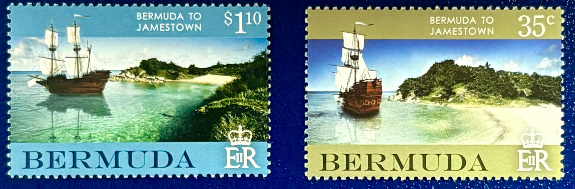Bermuda - 2 Werte postfrisch "Reise der "Deliverance" von Mermuda nach Jamestown, Virginia